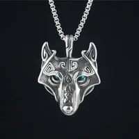 Nordic Fashion Celtic Wolf Head Pendant Hip Hop Viking Titanium Steel Necklace Retro Streetwear Trendy Jewelry Accessory