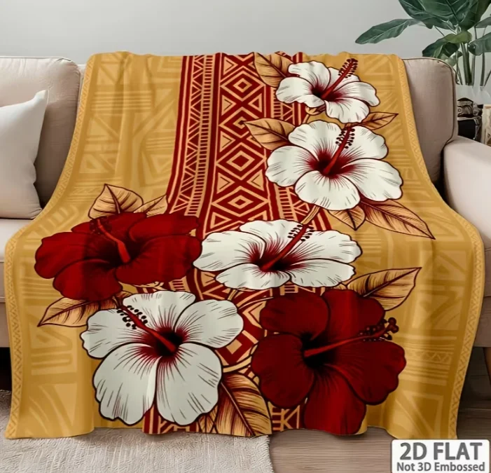 1pc Tongan Language & Tonga Dragon Blanket - Soft Flannel Bedspread Suitable for Sofa, Bed, Car, Office, Camping - All-Season