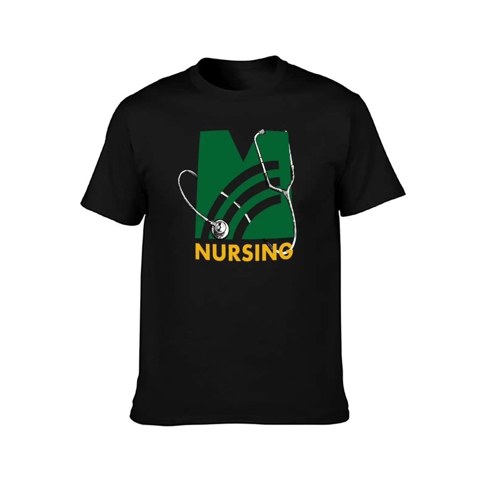 Nursing MCCC Stethoscope T-Shirt, Summer Casual Cotton Tee, Oversized Streetwear Tops, Vintage Graphic Print, Unisex Men Women