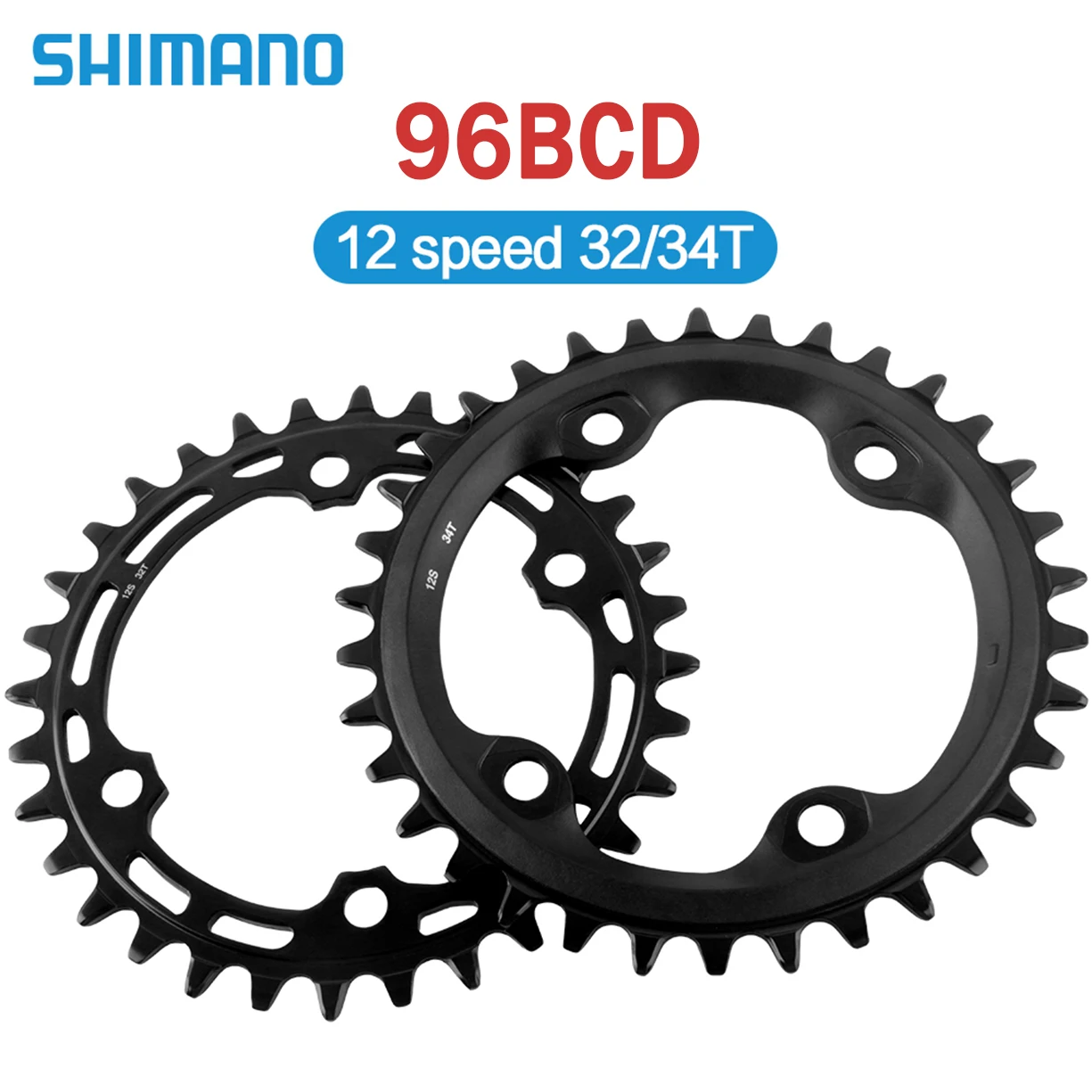 Shimano mt510 12s mtb chainring 96bcd 32t 34t mountain bike roda dentada 12 velocidade coroa para shimano mt510 m5100 bicicleta manivela parte