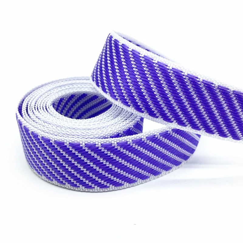 2 Yards 22mm Color Diagonal Stripes Edging Webbing Luggage Straps Pet Collar  Watch Strap Sewing Bag Belt Accessories #Ro