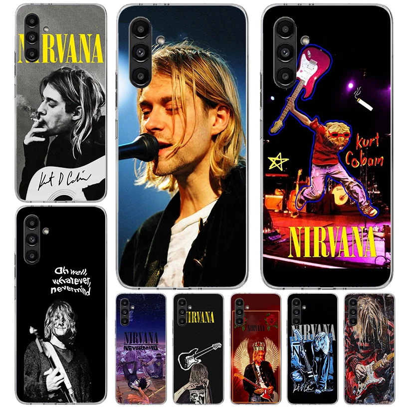 Retro Singer Kurt Cobain Phone Case For Samsung Galaxy A13 A14 A15 A16 A17 A53 A54 A55 A56 A57 A33 A34 A35 A36 A37 A23 A24 A25 A