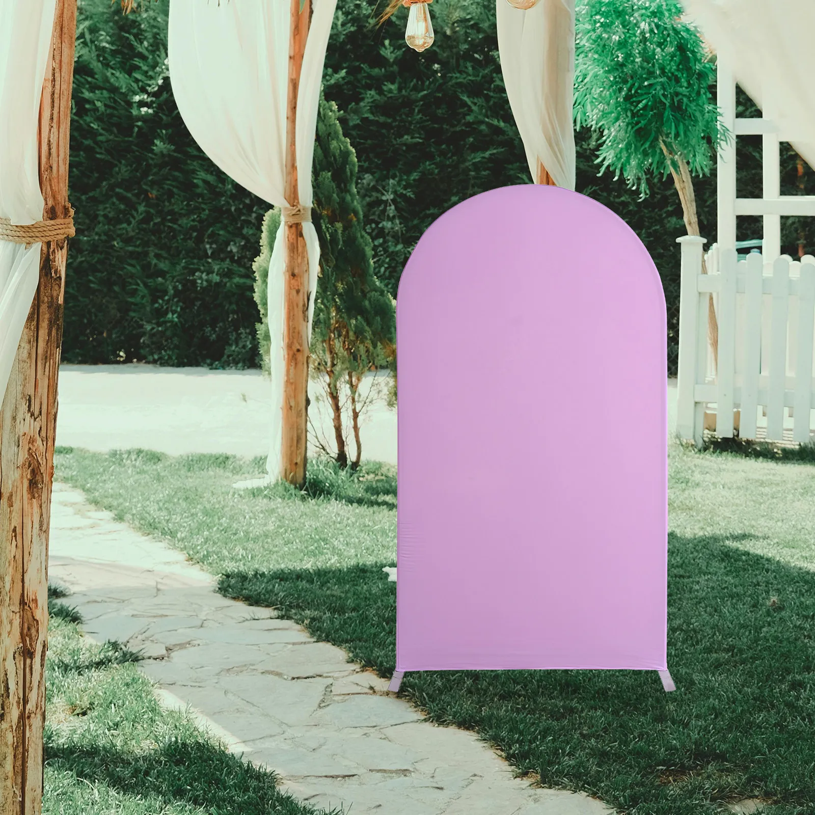 Violet Stretchy Arch Slipcover - Wedding Ceremony Supply ulasan dan harga