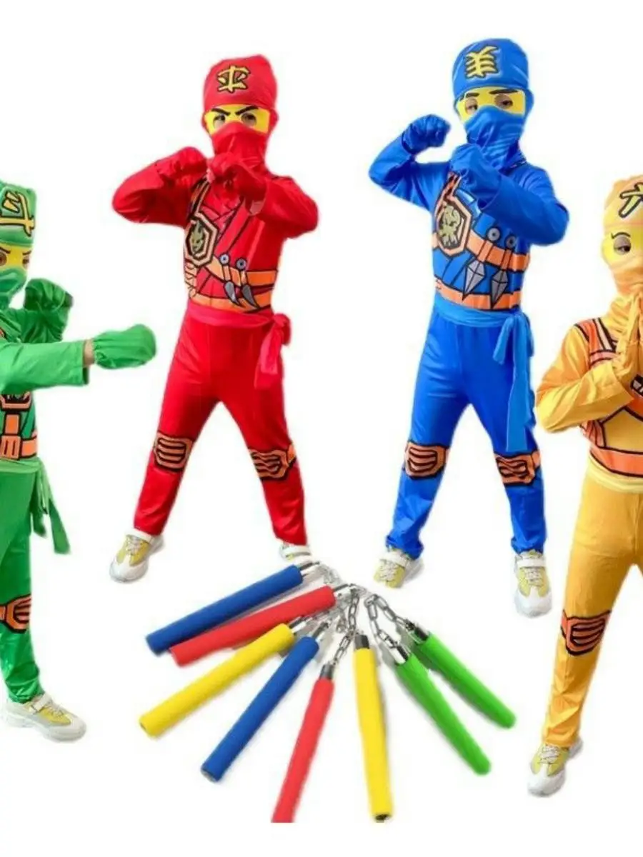   Ninjago Anime Kostüm Kinder Halloween Performance Kleidung Baumwolle Traditionelles chinesisches ethnisches Bühnenkostüm