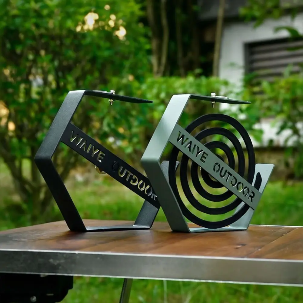 Portable Hanging Mosquito Coil Tray Creative Iron Hexagonal Stand For For Waiye Camping Outdoor Fishing Garden Patio Supplies