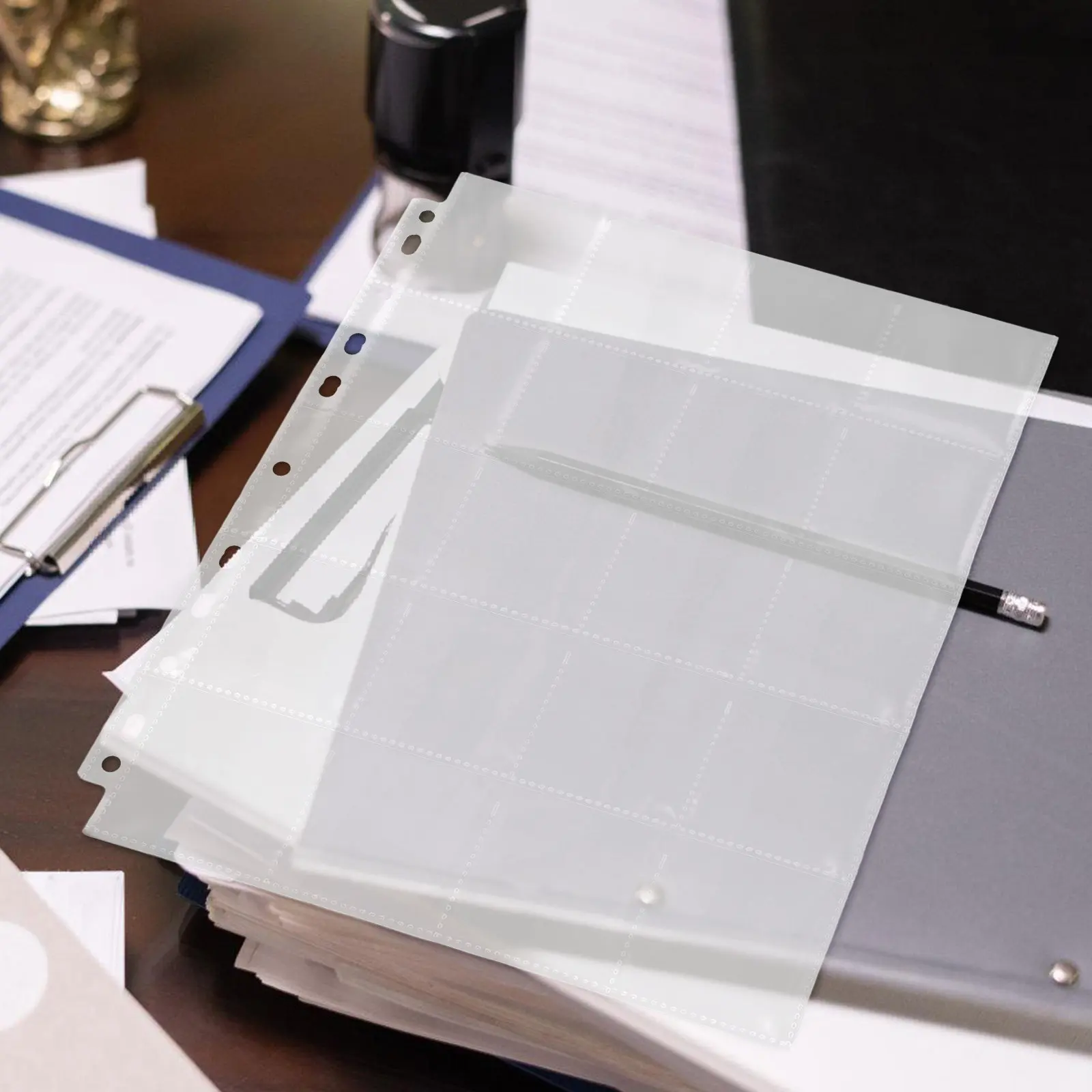 

30Pcs Clear Reusable Film Negative Binder Holder Pages with Removable Binder Holes for Safe Acid-Free Negative Film Storage and