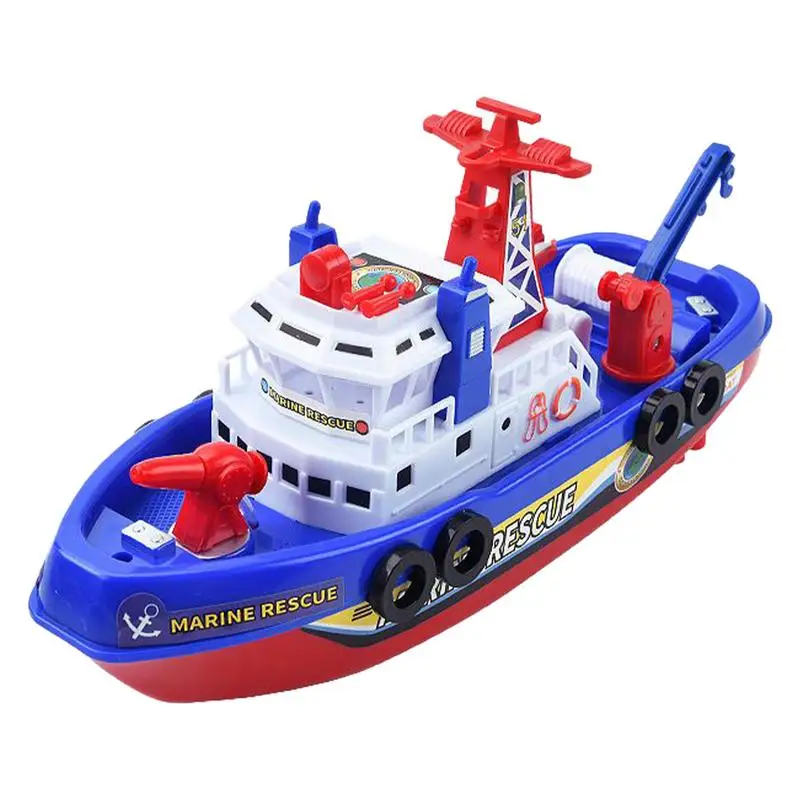 Fire Boat Water Toys Electric Toys Fire Boat Games Battery Operated Ship With Automatic Water Spray Lights & Music For Bathtub