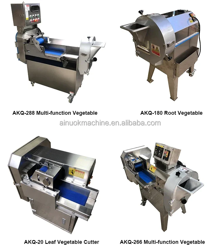 automatic multifunctional  multi shapes rootstock vegetables cutter shredded leafy vegetable sliver cutting machine