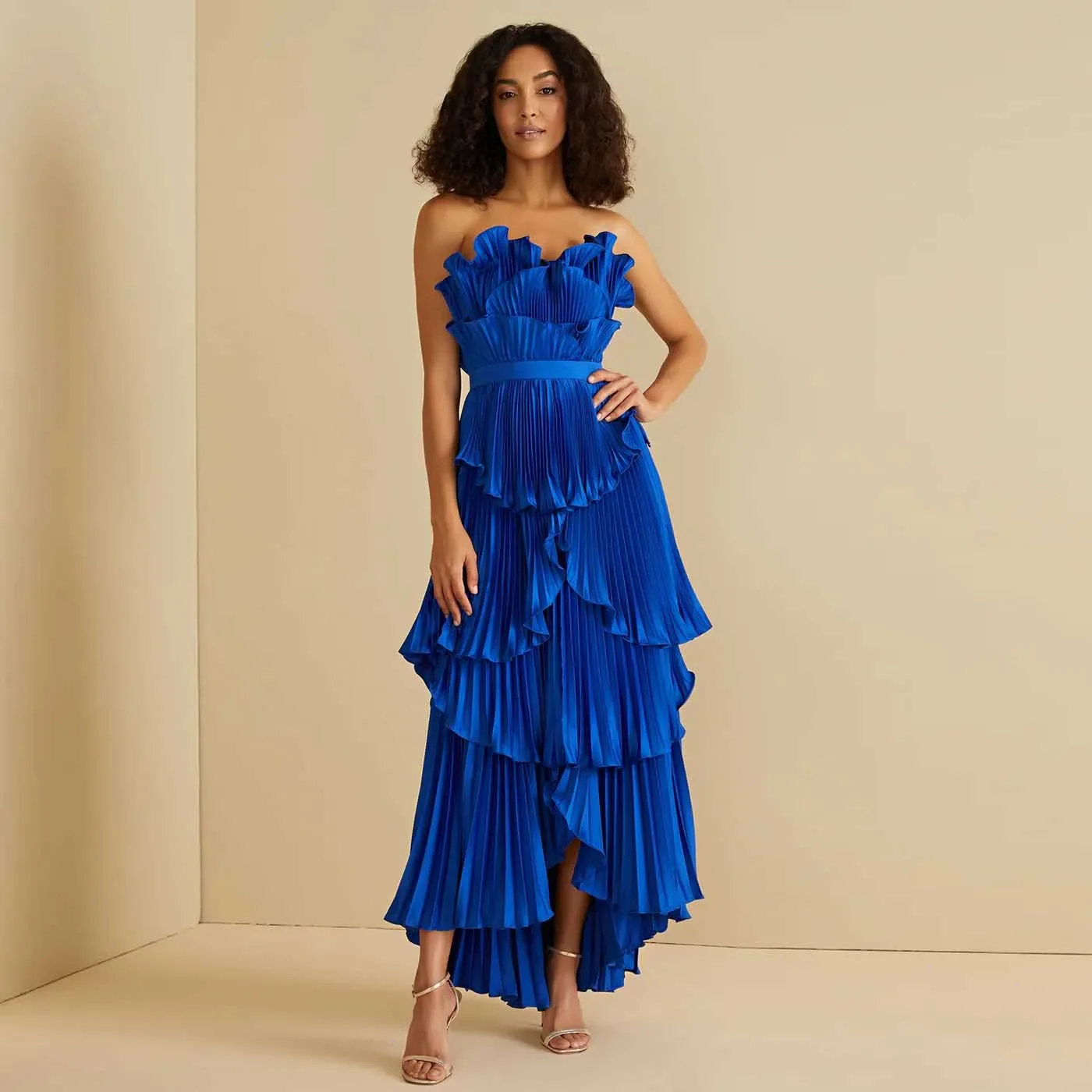 Royal Blue Pleated Prom Gowns Sweetheart Robe De Soiree Maxi Dresses Women Outfit Off Shoulder Elegant Evening Gowns Charming