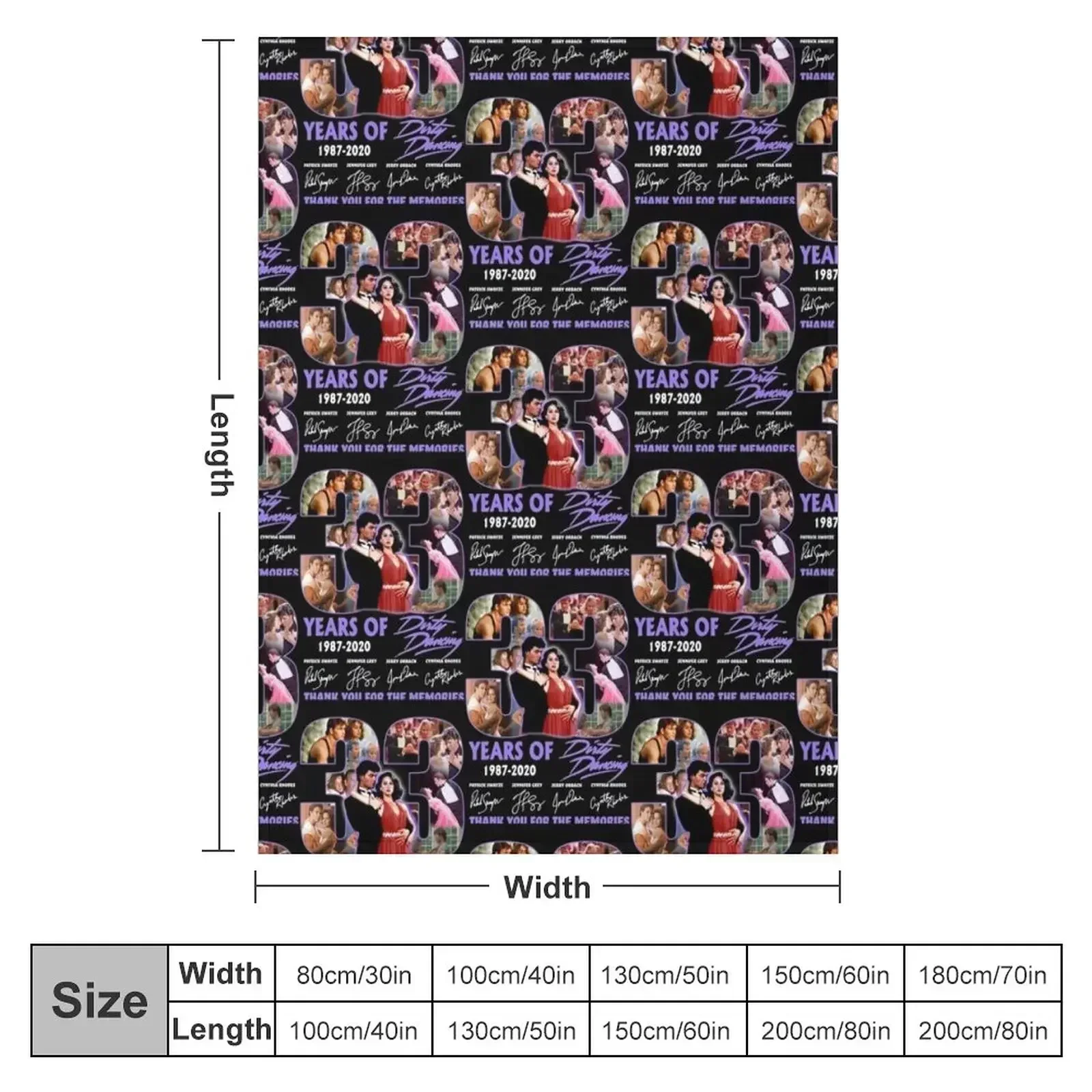 33 Years Of 1987 2020 Dirty Dancing Thank You For The Memories Signatures Throw Blanket Softest Flannel Fabric Blankets