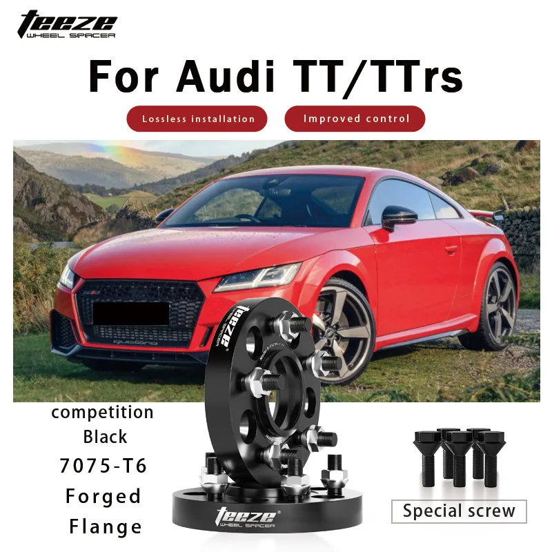 

Teeze 2/4 шт. 5x112 57,1 M14 x 1,5, центральная черная кованая прокладка колеса для Audi TT/TT RS/TT S фланцевая пластина 15/20/25/30/35 мм