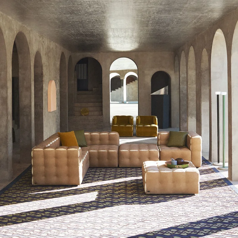 Sweetheart Chocolate Sofa Italian Light Luxury Module Sofa Combination
