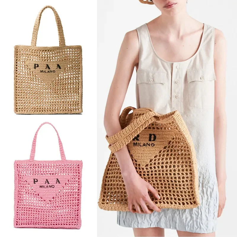 

Summer Raffias weave crochet tote bag womtravel Shoulder bag pochette Shop crossBody brand Clutch Underarm Straw bags