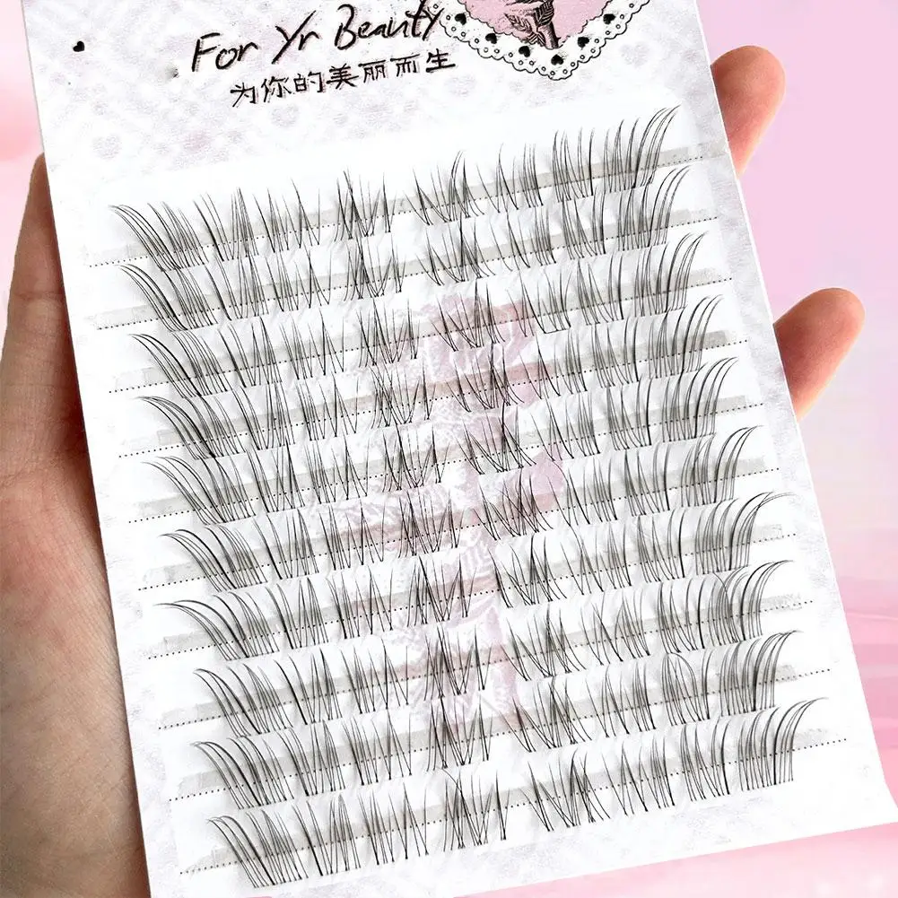 ขนตาปลอมหนา รุ่น Breathing Milk Fox Air ทรงเฉียง แบ่งเป็นช่อ ขนตาแบบโปร่งใส ดูเป็นธรรมชาติ รุ่น Lazy Transparent Stem Eyelashes Natural Cluster Sing R4Q0