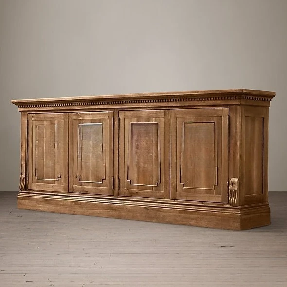 Log foyer decorative cabinet American RH solid wood porch cabinet French villa oak dining side cabinet