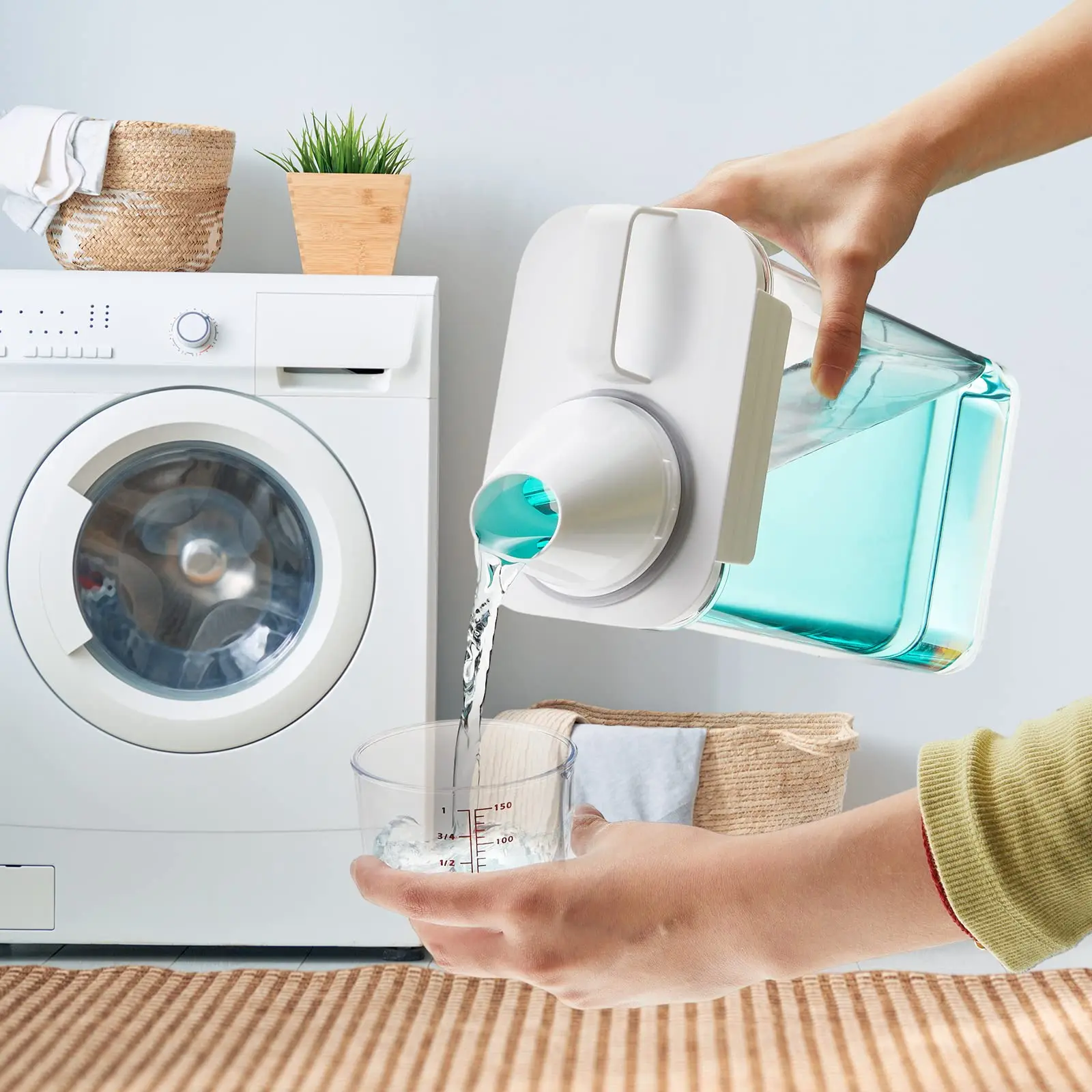 3 قطعة 2300 مللي موزع منظف الغسيل للتنظيم المنزلي والتخزين ، موزع منظف الغسيل السائل 78 أوقية ، موزع الصابون