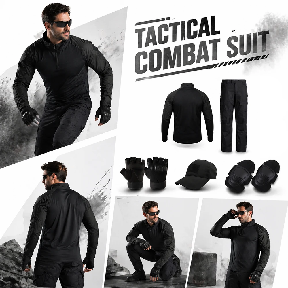 Outdoor Hunting Outfit - Men's Tactical Uniform Set, Combat Shirt