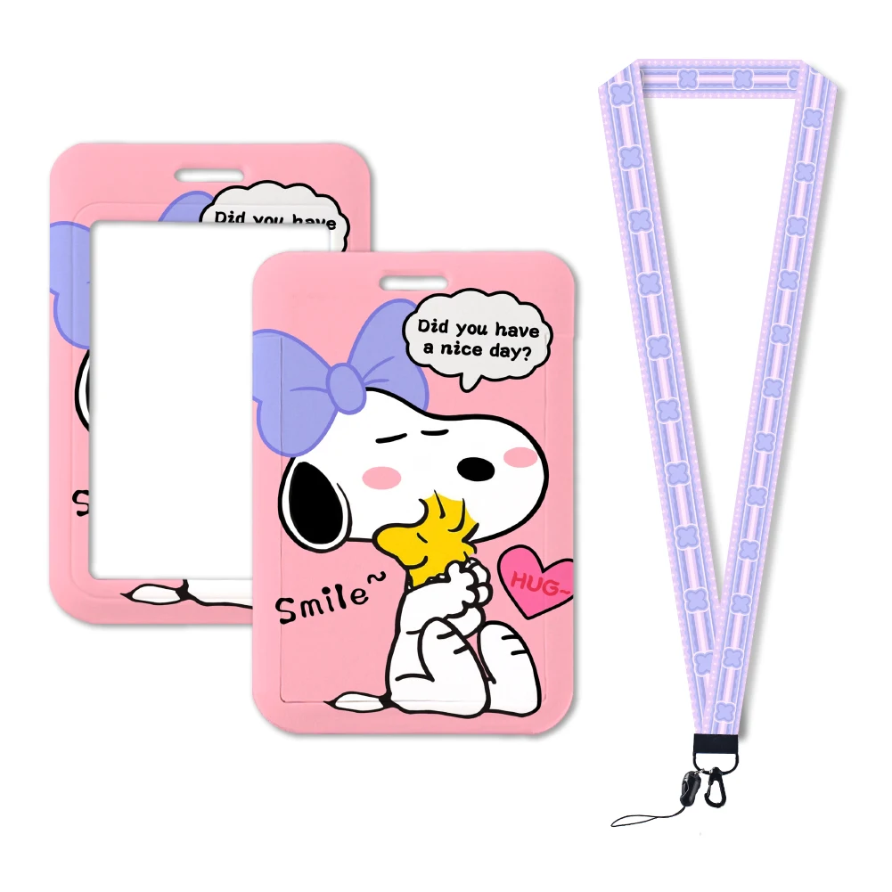 

Cartoon White Dog Cute Patterns Lanyards Id Badge Holder Strap Work Card Bus Access Card Holder Keychains Accessories