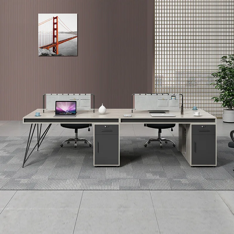 CEO Desk,Boss Table,Office Desk Chair Set, Industrial Style, Simple And Modern Design, Suitable For Two Employees, Financial Fur