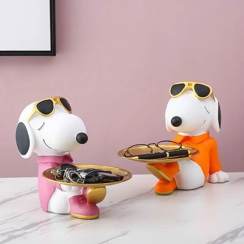 Snoopy Entrance Storage Ornament Kawaii Living Room Table Creative Decoration Ins Korean Cartoon Anime Friend Birthday Gift