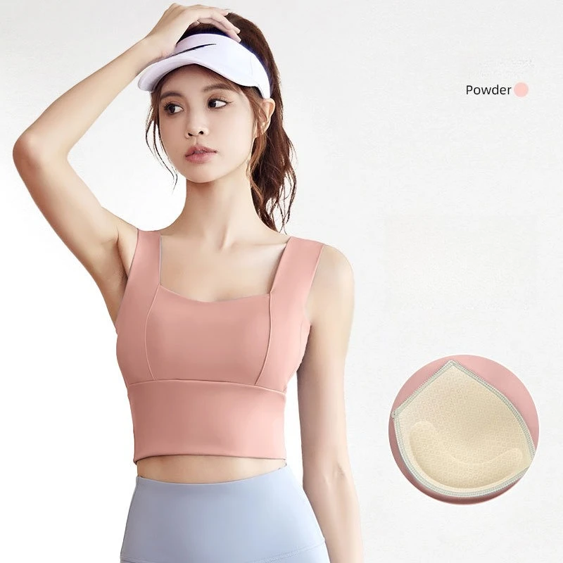النمط الأمريكي غير وسم للصدمات الأشرطة واسعة تشغيل اللياقة البدنية اليوغا ملابس داخلية رياضية المحاصيل القمم النساء بلايز #4