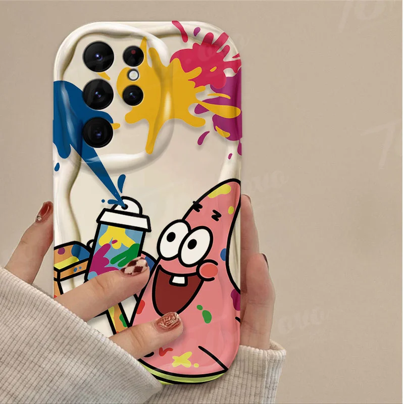 Etui na telefon Samsung Galaxy S24 Ultra S23 S22 Plus S21 S20 FE A25 A55 A35 Graffiti SpongeBobs Patrick gwiazda fala silikonowa obudowa