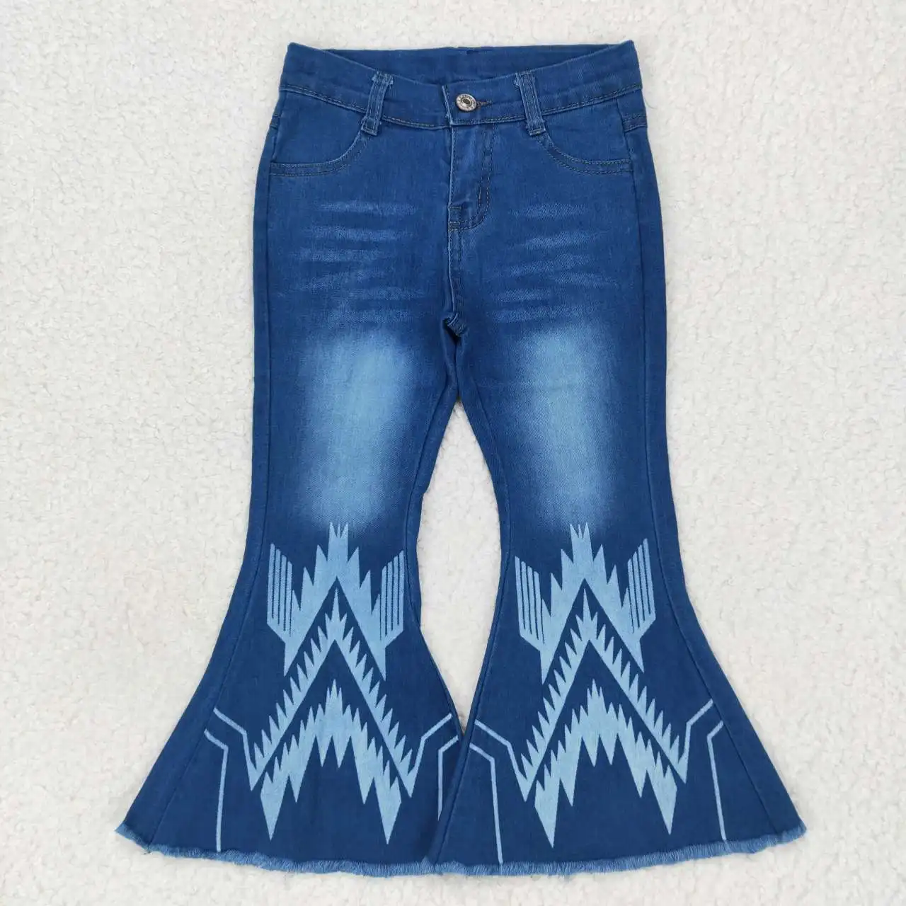 Z924-03 New Wholesale Girls' Autumn And Winter Trousers And Jeans With Multi-Bell-Bottoms In Bright Colors And Ruffle