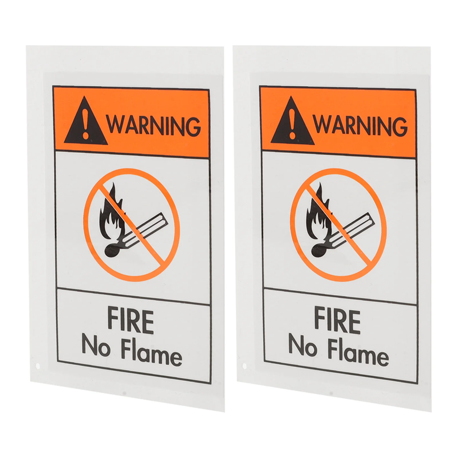 

2Pcs Warning Sticker No Open Flames Safety Sign Decal Heavy Duty Flame Resistant Adhesive Label for Machinery Equipment Safety