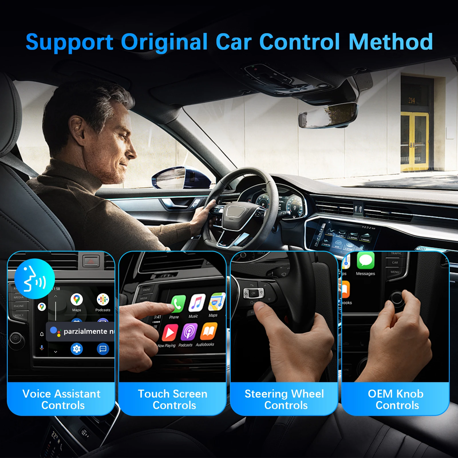 НОВЫЙ 2в1 беспроводной CarPlay Android Auto беспроводной адаптер Smart USB Dongle Mini Box для заводского проводного автомобиля, Plug and Play