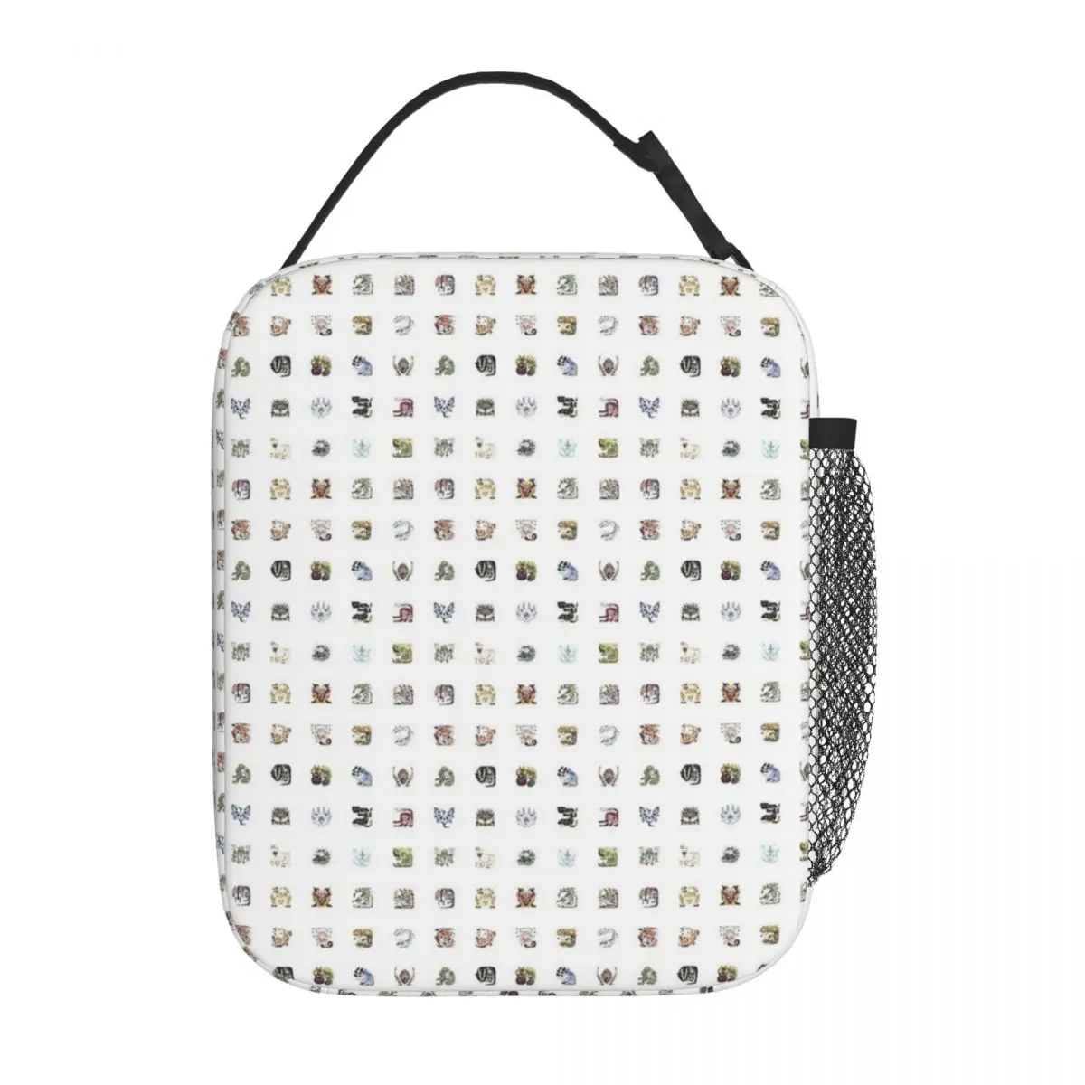 Monster Hunter World Tiled Icons Insulated Lunch Bag for Women Kids Leakproof Food Boxes Thermal Lunch Box Tote