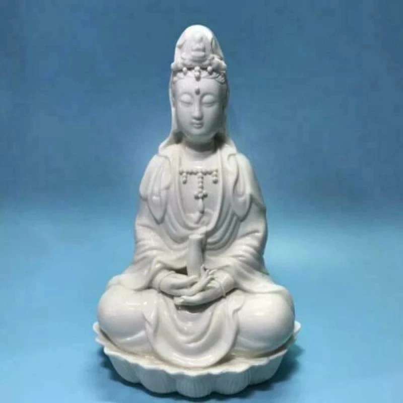 

Chinese Old Porcelain Ceramics Dehua White Glaze Guanyin Kwan Yin Statues et Sculptures