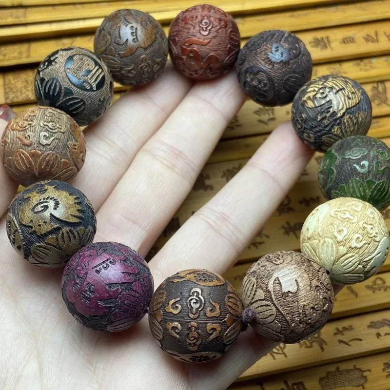 

, Green , Purple , Red Sandalwood, Yellow Rosewood Multi-Bead Bracelet 2.0 Buddha Beads 1