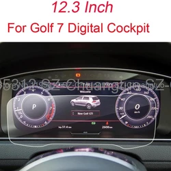 Screen Protector Tempered Glass  For Golf 7 Digital Cockpit 12.3 Inch 2018 Car Instrument Display Auto interior film fittings