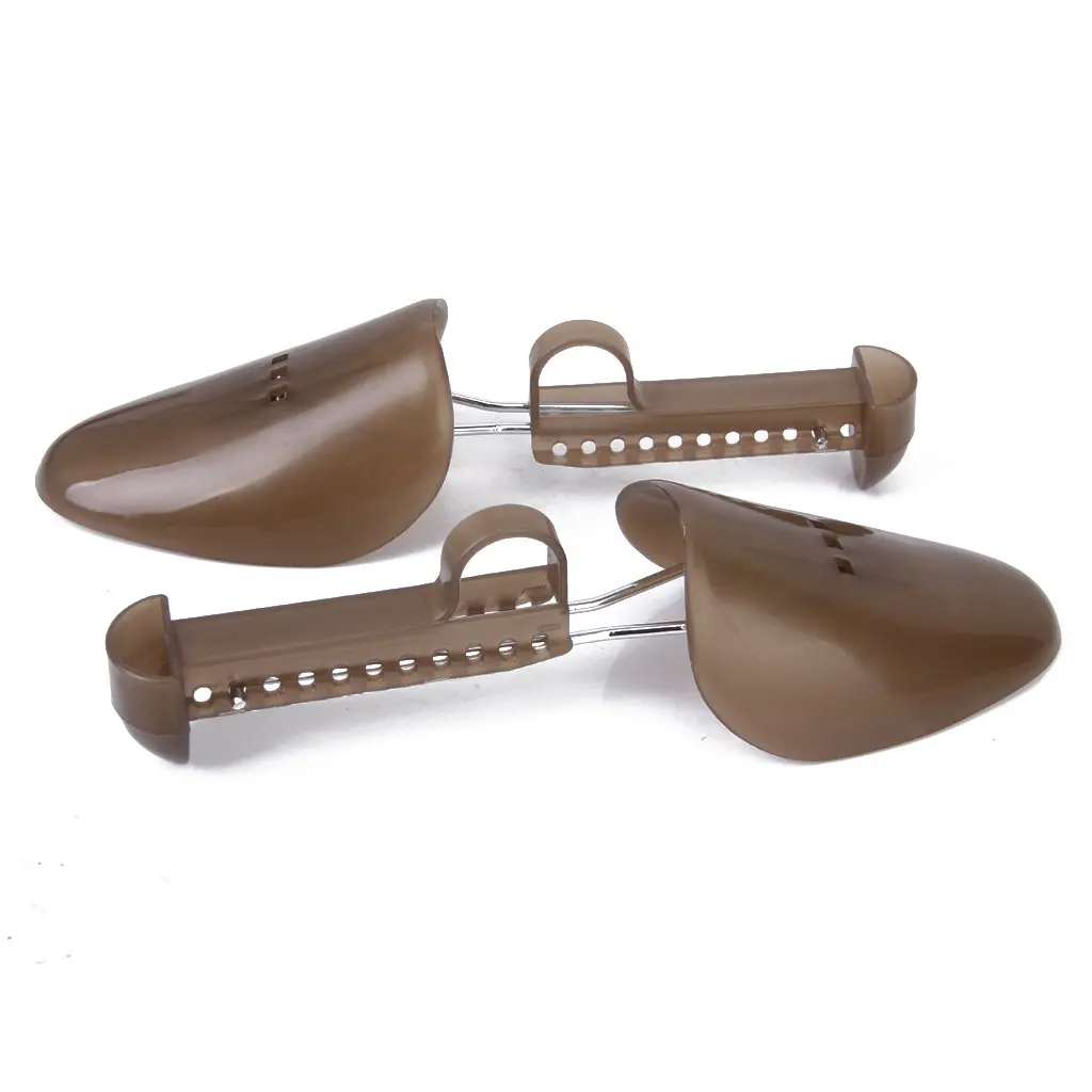 1 Pair of Adjustable Plastic Shoe Trees for Men UK Size 6-13---Brown