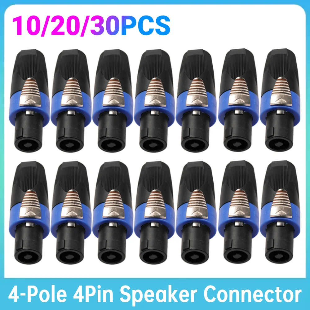    10-30 pces 4 pólo conectores de alto-falante de áudio plugues twist lock recarregável alto-falante sem fio para neutrik speakon neutrik nl4fc