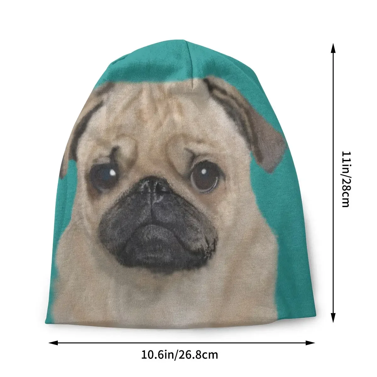 Sad Pug Dog Animal Pet Bonnet Hats Knitting Hats Hip Hop Outdoor Cute Skullies Beanies Hat Unisex Warm Multifunction Cap