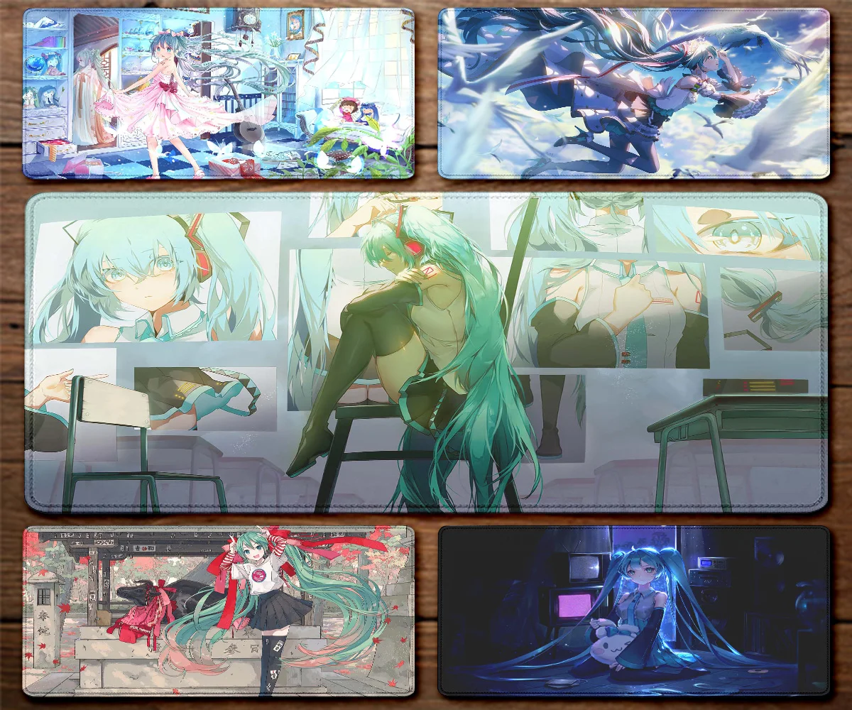 

M-Miku teclado Rubber Mouse Pad Desk Protector Mouse Cartoon Anime Rubber Mat Mousepad Keyboard Mats Gamer Kawaii Cute Deskmat