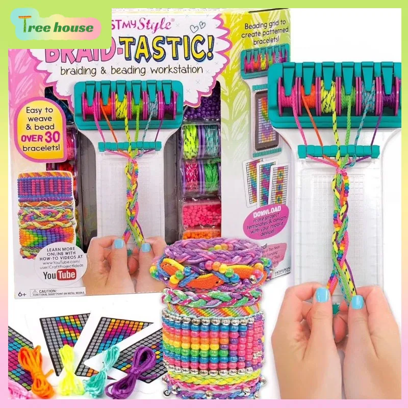 Em estoque brinquedos da moda para meninas contas de mão cordas de mão decorações de fio tecido artesanal diy pulseiras crianças presente de aniversário brinquedos