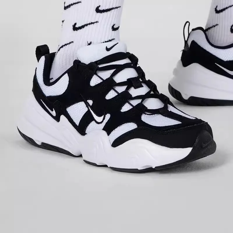 Nike men's shoes TECH HERA Breathable sneakers Casual retro breathable Daddy Shoes Running shoes black and white