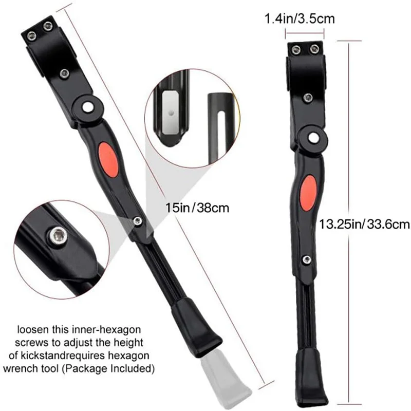 Adjustable Bike Kickstand Aluminum Rear Side Bicycle Stand For Bike 22"-27" Bicycle Utensil view 5