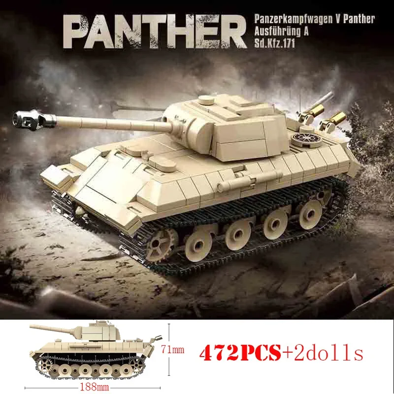 Militaire Tweede Wereldoorlog Duitse Tiger I Zware Tank Bouwstenen WO2 Wapens Panzer Panther Middelgrote Tanks Technische Stenen Kinderspeelgoed