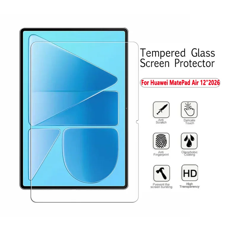 2Pcs Tempered Glass Film For Huawei MatePad Air 12 inch 2026 9H HD Anti Scratch Screen Protector WKI-W00/WKI-W10 12
