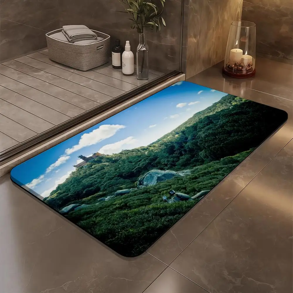 

Cool Sky Scenery Floor Mat Bathroom Soft Diatomaceous Mud Floor Mat, Bathroom Absorbent Foot Mat, Toilet Sink, Bedroom Mat, Carp