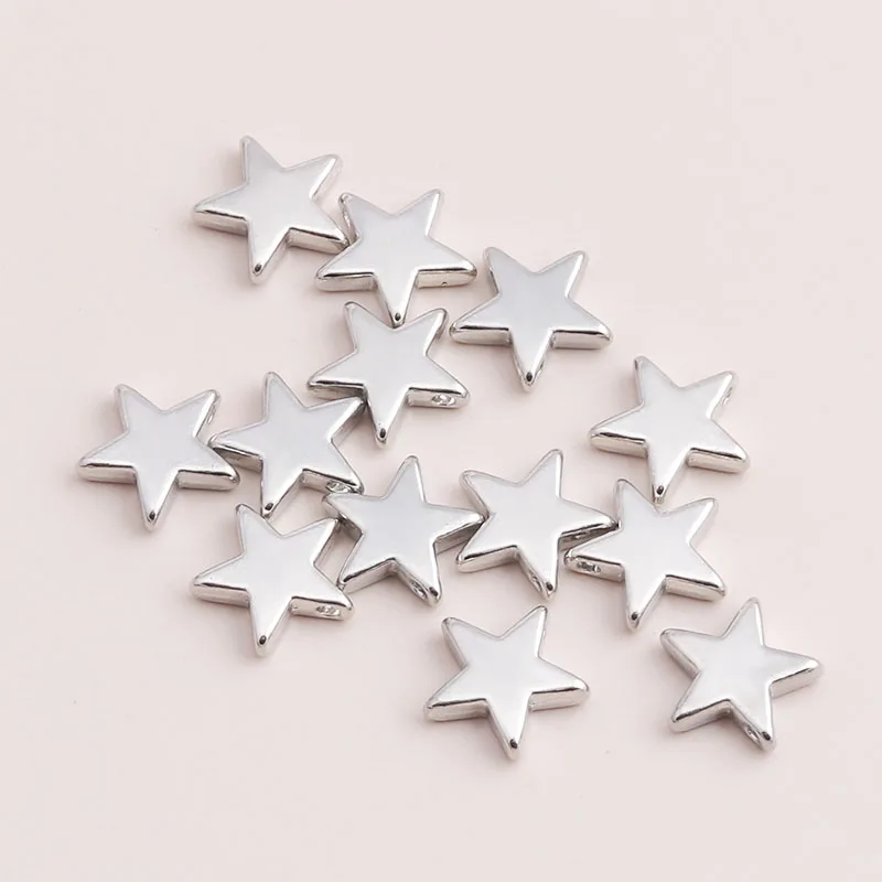 Leslie 20 Stück 13 x 13 mm modische Sterne-Charms, Abstandsperlen für DIY-Armbänder, Schmuckherstellung, Halskette, Ohrringe, Zubehör – Detail 4
