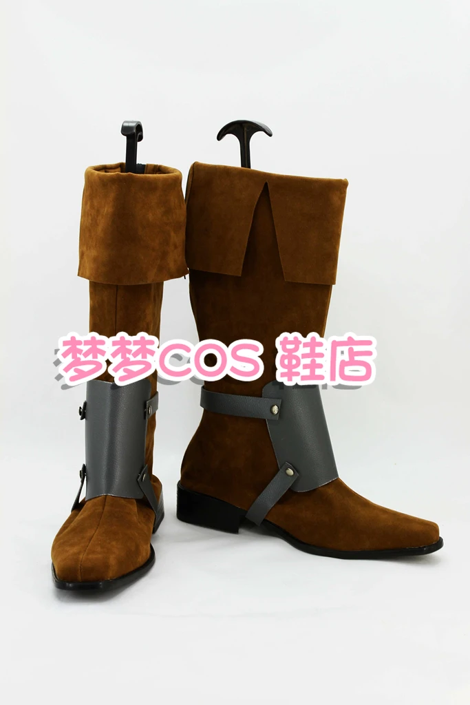 Flynn Rider-zapatos de Cosplay para hombre, botas hechas a mano de piel sintética, botas para fiesta de carnaval y Halloween