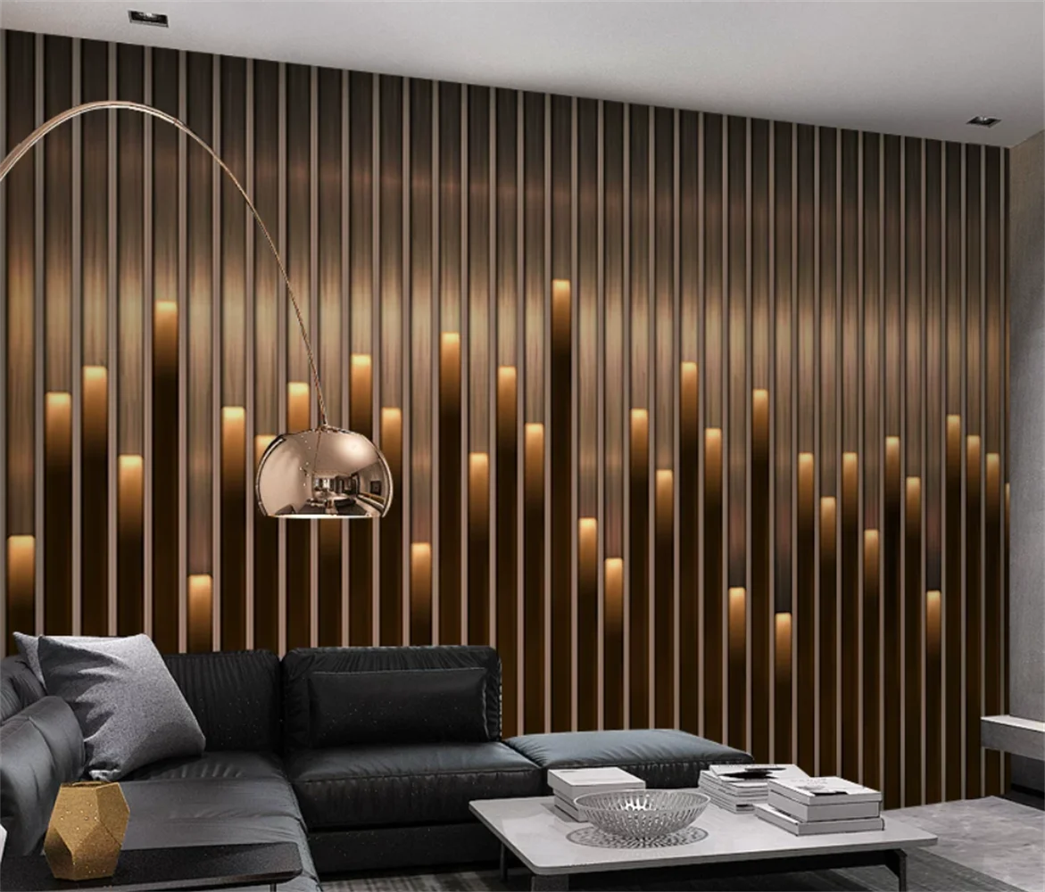 Customized mural bamboo wood fiber integrated wall panel modern high-end decoration club background wall mural