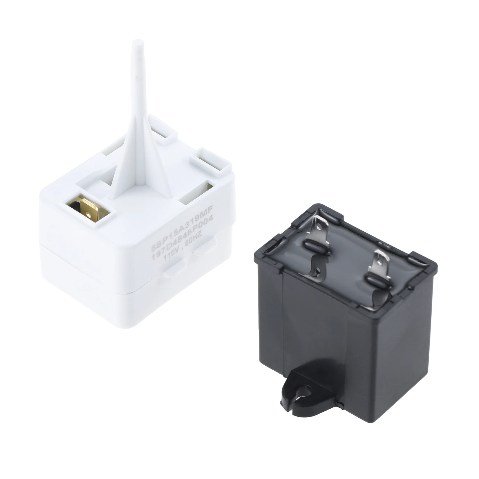 Refrigerator Compressor Parts Start Relay and Overload Capacitor Kit for B0F18ZCK41 GE Hotpoint WR09X10107 WR55X24064 CKDX24064X