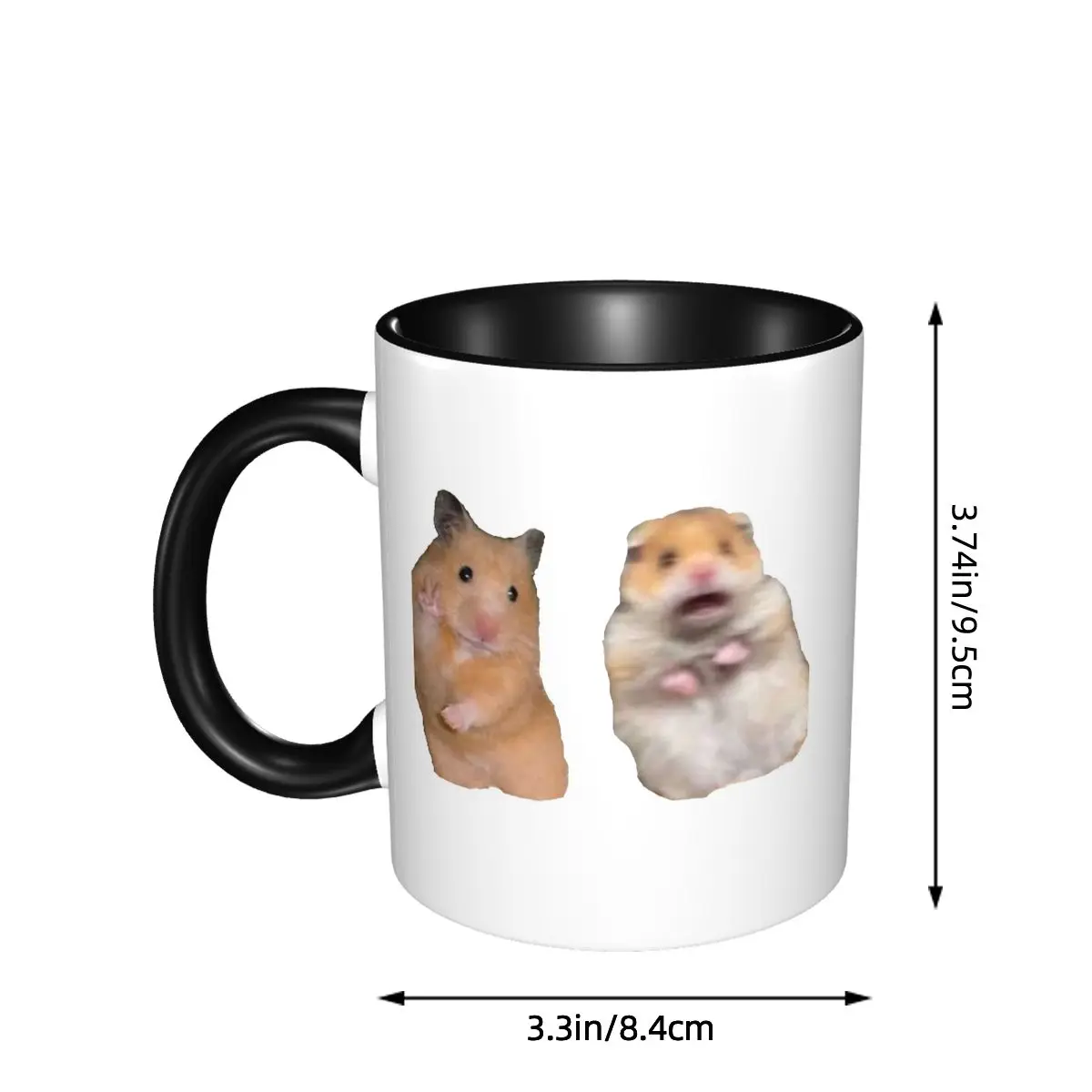 Peace Sign And Screaming Hamster Mug Funny Ceramic Coffee Cups Tea Mugs Milk Cup Drinkware Gifts for Friends