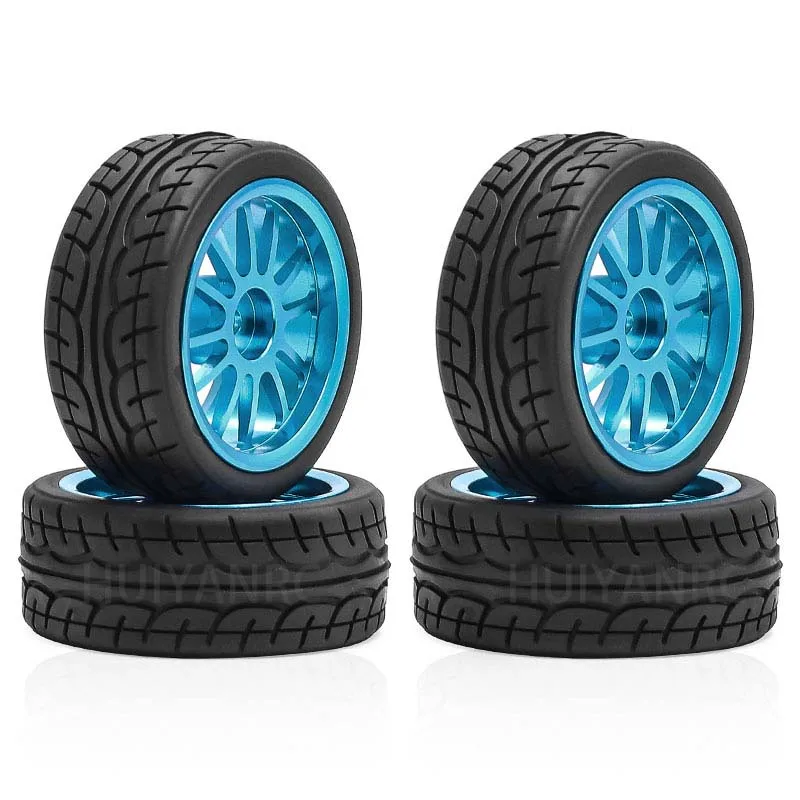 4 pcs CNC aluminum 64mm RC rally racing tires drift tires FW06 Tamiya TT01 TT02 XV01 1/10 RC racing upgrade parts wheel hu
