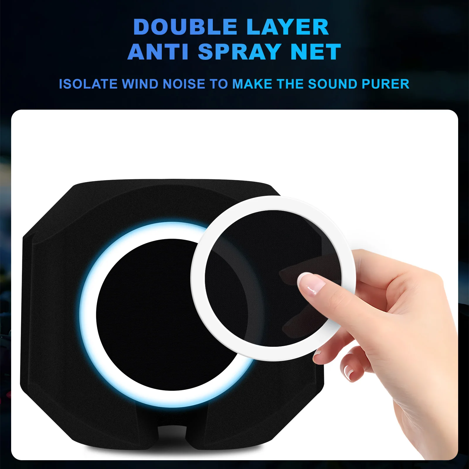 Microphone Wind Shield Pop Filter Isolation Ball Acoustic For Record Studios Mic Sound-Absorbing Foam Five-sided Seal
